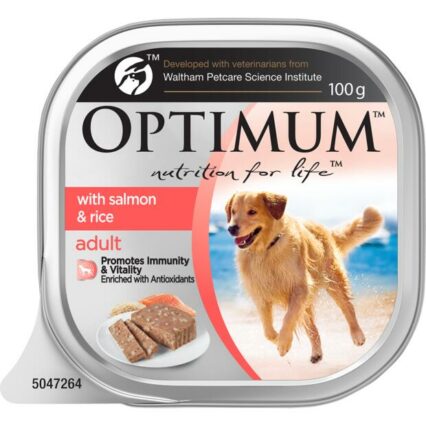 Optimum Adult Wet Dog Food Salmon And Rice Trays