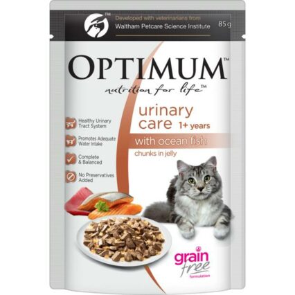 Optimum Grain Free Urinary Care Wet Cat Food Ocean Fish In Jelly Pouch