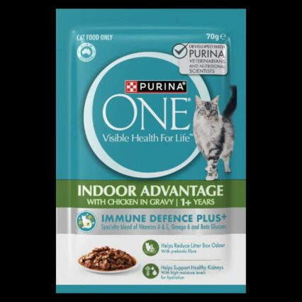 Purina One Adult Indoor Chicken In Gravy Wet Cat Food Pouches