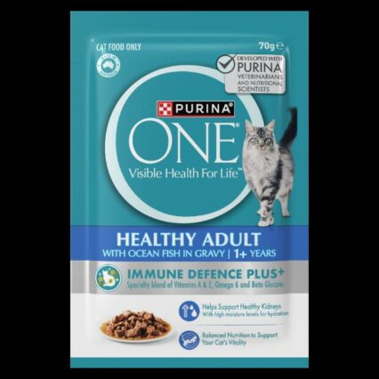 Purina One Adult Oceanfish In Gravy Wet Cat Food Pouches
