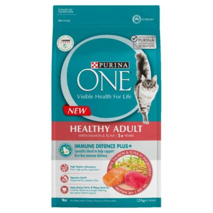 Purina One Healthy Adult Salmon And Tuna Dry Cat Food Bag