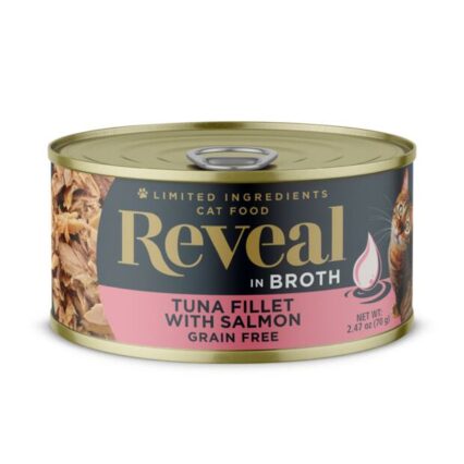 Reveal Natural Wet Cat Food Tuna Fillet With Salmon In Broth