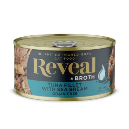Reveal Natural Wet Cat Food Tuna Fillet With Sea Bream In Broth