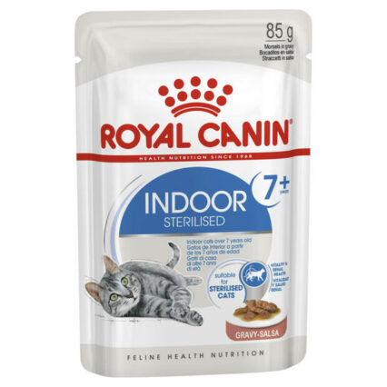 Royal Canin Indoor 7 Plus Adult Gravy Wet Cat Food Pouches