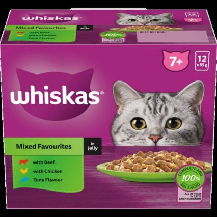 Whiskas 7 Plus Mixed Favourites Jelly Pouches Wet Senior Cat Food