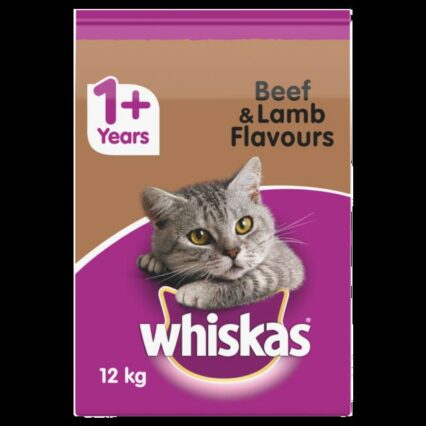Whiskas Adult 1 Plus Year Beef And Lamb Dry Cat Food