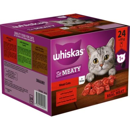 Whiskas Wet Cat Food Adult So Meaty Meat Cuts Gravy