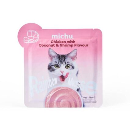 Michu Rainbow Mousse Chicken With Coconut And Shrimp Wet Cat Food Pouch