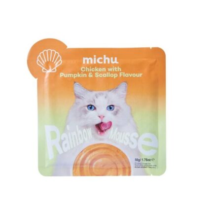 Michu Rainbow Mousse Chicken With Pumpkin And Scallop Wet Cat Food Pouch