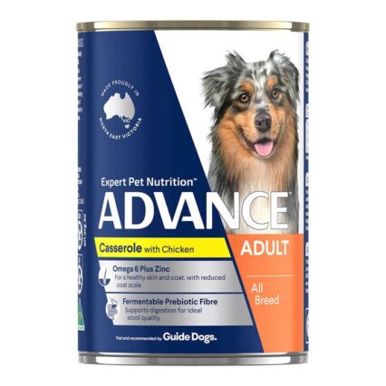 Advance Adult All Breed Casserole With Chicken Wet Dog Food 400gm 12 Cans