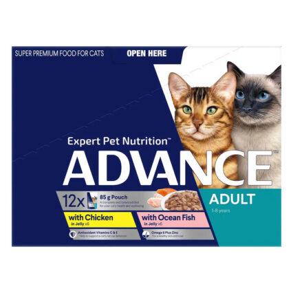 Advance Adult Multi Variety In Jelly Wet Cat Food 85gm 12 Pack