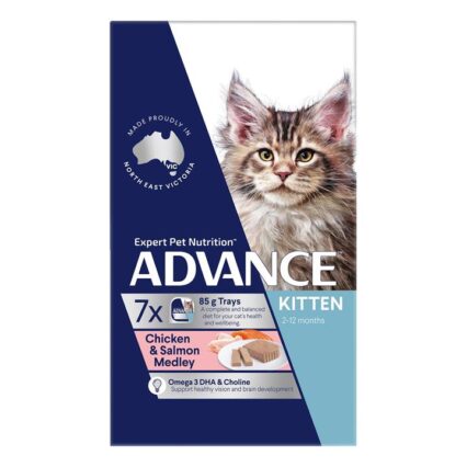 Advance Kitten Chicken & Salmon Medley Wet Cat Food 85gm 7 Pack