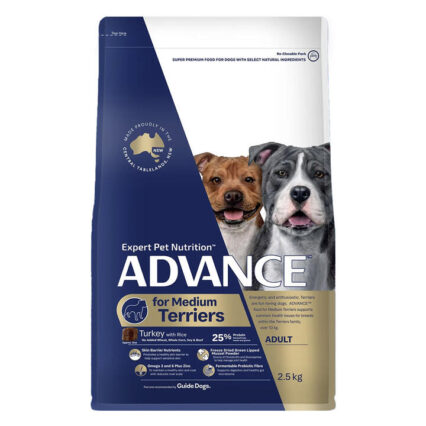 Advance Terriers Adult Medium Breed Turkey With Rice Dry Dog Food 2.5 Kg