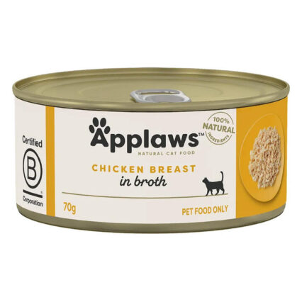 Applaws Natural Chicken Breast In Broth Wet Cat Food 70gm 24 Cans