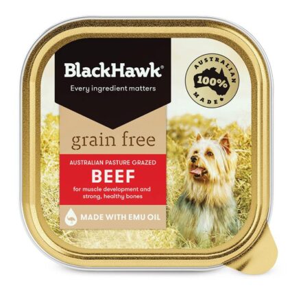 Black Hawk Grain Free Adult Beef Wet Dog Food 100gm 9 Pack