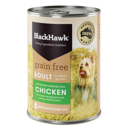 Black Hawk Grain Free Adult Chicken Wet Dog Food 400gm 12 Cans