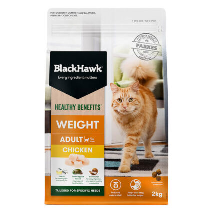 Black Hawk Healthy Benefits Weight Adult 1+ Chicken Dry Cat Food 2 Kg