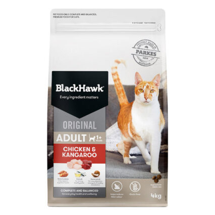 Black Hawk Original Adult 1+ Chicken & Kangaroo Dry Cat Food 4 Kg