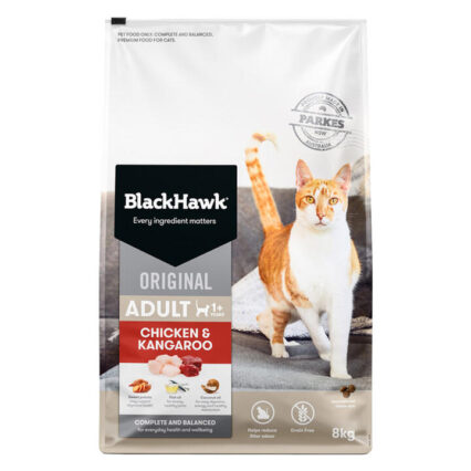 Black Hawk Original Adult 1+ Chicken & Kangaroo Dry Cat Food 8 Kg