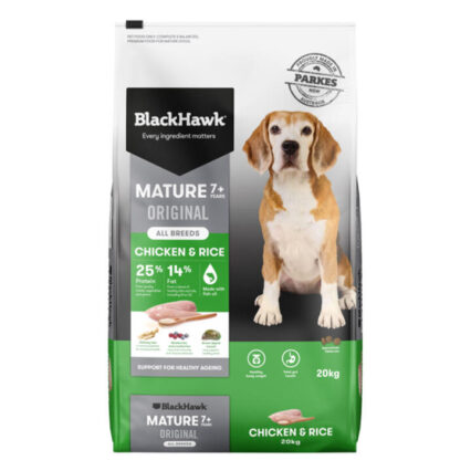 Black Hawk Original Mature 7+ Chicken & Rice Dry Dog Food 20 Kg