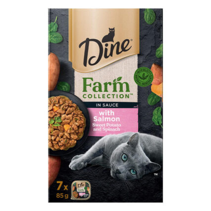 Dine Farm Collection In Sauce With Salmon Sweet Potato And Spinach Wet Cat Food 85gm 7 Pack