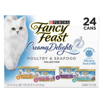 Fancy Feast Cat Adult Creamy Delights Pate Poultry And Grilled Seafood Variety Pack 85g X 24 1 Pack