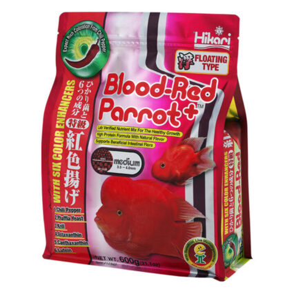 Hikari Blood-Red Parrot+ Six Color Enhancers Fish Food - Medium 600 Gm