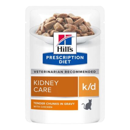 Hill's Prescription Diet K/D Kidney Care Tender Chunks In Gravy With Chicken Wet Cat Food 85gm 12 Pouches