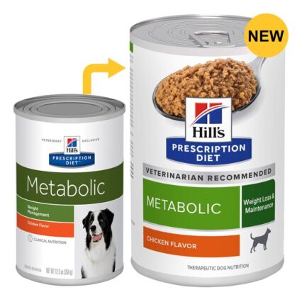 Hill's Prescription Diet Metabolic Weight Loss & Maintenance Flavoured With Chicken Wet Dog Food 370gm 12 Cans