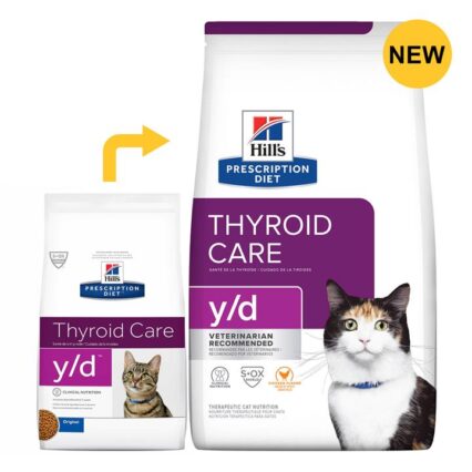 Hill's Prescription Diet Y/D Thyroid Care Chicken Flavour Dry Cat Food 1.8 Kg