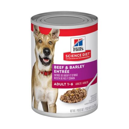 Hill's Science Diet Adult 1-6 Beef & Barley Entree Wet Dog Food 370gm 12 Cans