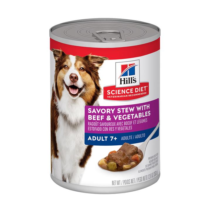 Hill's Science Diet Adult 7+ Savory Stew With Beef & Vegetables Wet Dog Food 363gm 12 Cans 1 Hill's Science Diet Adult 7+ Savory Stew With Beef & Vegetables Wet Dog Food 363gm 12 Cans