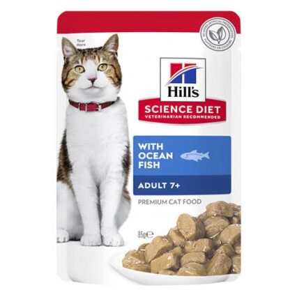 Hill's Science Diet Adult 7+ With Ocean Fish Wet Cat Food 85gm 12 Pouches