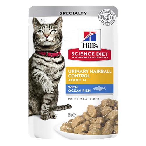 Hill's Science Diet Ahill's Science Diet Urinary Hairball Control Adult 1+ With Ocean Fish Wet Cat Food 85gm 12 Pouches 1 Hill's Science Diet Ahill's Science Diet Urinary Hairball Control Adult 1+ With Ocean Fish Wet Cat Food 85gm 12 Pouches