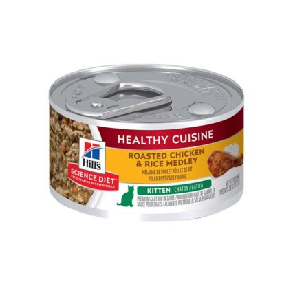 Hill's Science Diet Kitten Healthy Cuisine Tender Chicken & Rice Medley Wet Cat Food 79gm 24 Cans