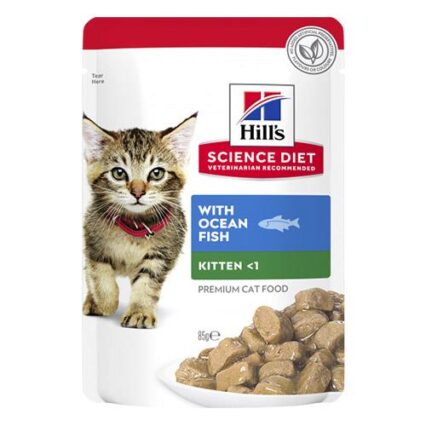 Hill's Science Diet Kitten Up To 1 Year With Ocean Fish Wet Cat Food 85gm 12 Pouches