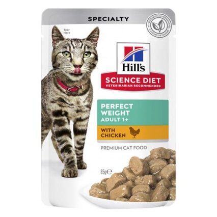 Hill's Science Diet Perfect Weight Adult 1+ With Chicken Wet Cat Food 85gm 12 Pouches