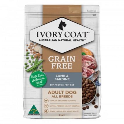 Ivory Coat Grain Free Adult All Breeds Lamb & Sardine Dry Dog Food 2 Kg