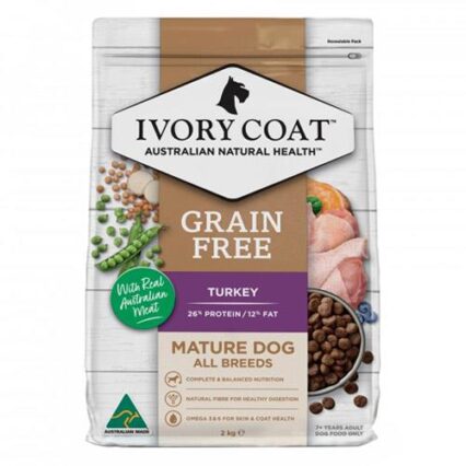 Ivory Coat Grain Free Mature All Breeds Turkey Dry Dog Food 13 Kg