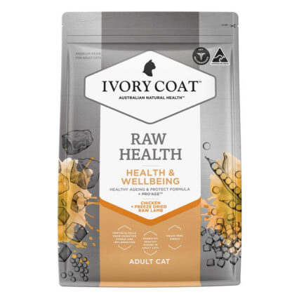 Ivory Coat Raw Health Adult Chicken + Freeze Dried Raw Lamb Health & Wellbeing Dry Cat Food 4 Kg