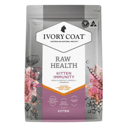 Ivory Coat Raw Health Kitten Immunity Chicken + Freeze Dried Raw Lamb Dry Cat Food 4 Kg