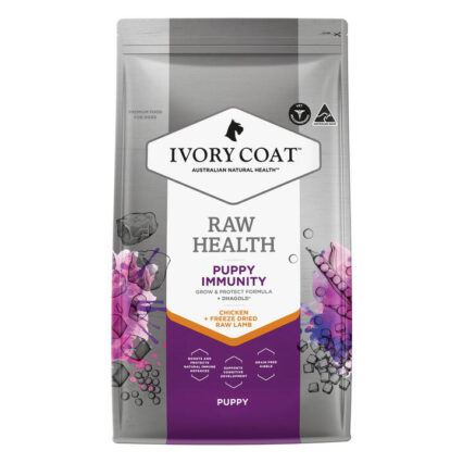 Ivory Coat Raw Health Puppy Immunity Chicken + Freeze Dried Raw Lamb Dry Dog Food 10 Kg