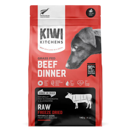 Kiwi Kitchens Freeze-Dried Dog Food Beef Dinner 142 Gm