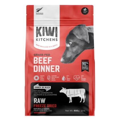 Kiwi Kitchens Freeze-Dried Dog Food Beef Dinner 900 Gm