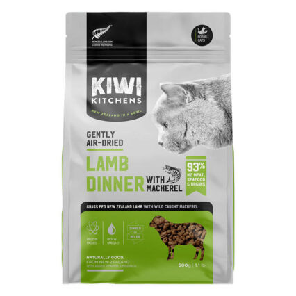 Kiwi Kitchens Gently Air Dried Lamb Dinner With Mackerel Dry Cat Food 500 Gm