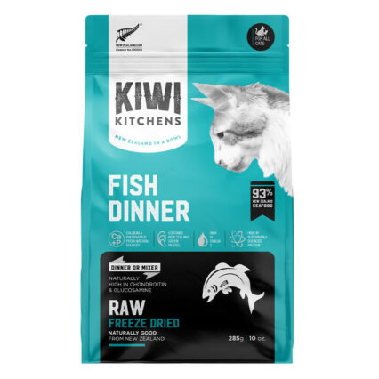 Kiwi Kitchens Raw Freeze Dried Fish Dinner Dry Cat Food 285 Gm