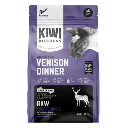 Kiwi Kitchens Raw Freeze Dried Venison Dinner Dry Cat Food 285 Gm