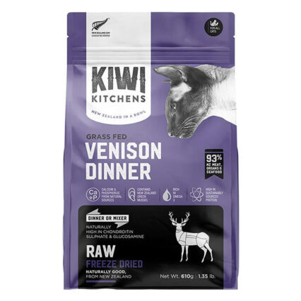Kiwi Kitchens Raw Freeze Dried Venison Dinner Dry Cat Food 610 Gm