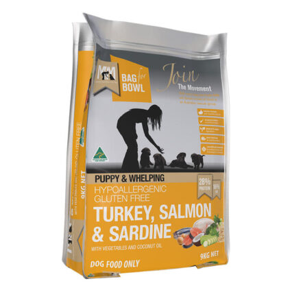 Meals For Mutts (Mfm) Puppy & Whelping Turkey, Salmon & Sardine With Vegetables And Coconut Oil Dry Dog Food 9 Kg
