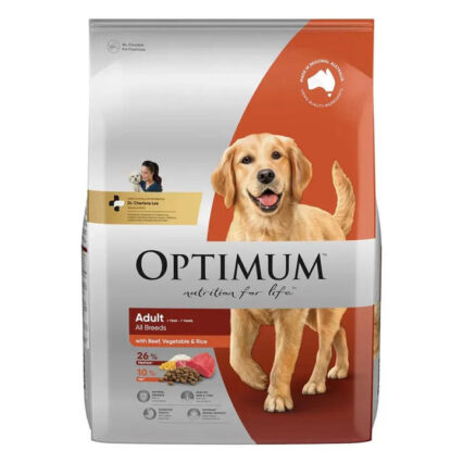 Optimum Adult All Breeds With Beef, Vegetable & Rice Dry Dog Food 15 Kg